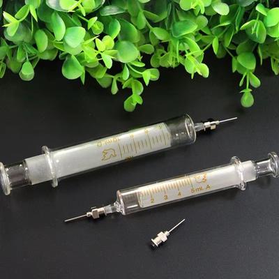 10PCS Glass Syringes for Liquid 1ML 5ML 10ML Transparent Glass Syringe Metal Needle Measuring Syringe Tools Mobile Phone Repair