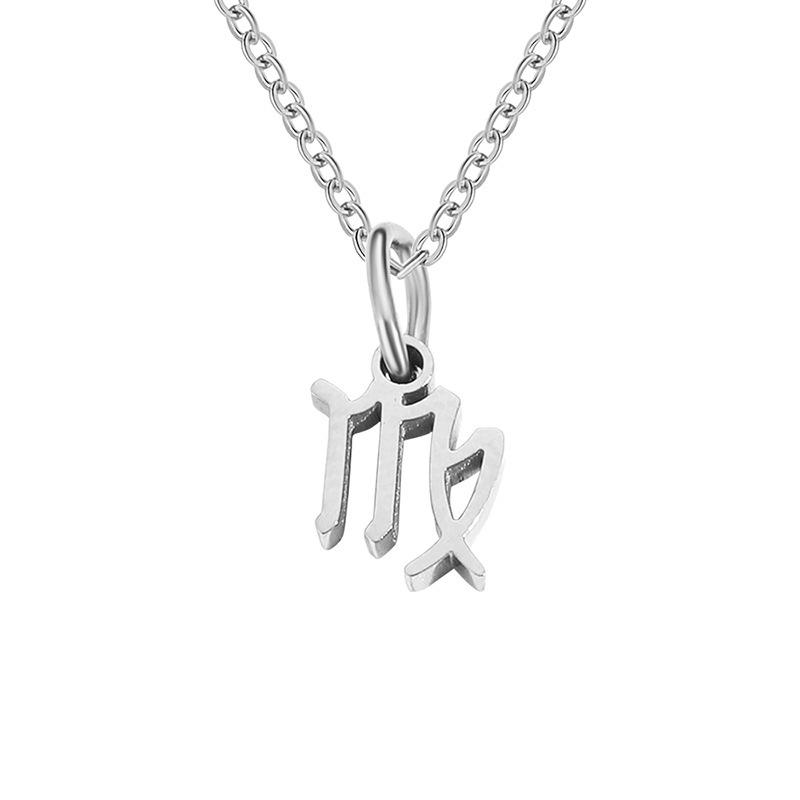 Sf. Colier cu Pandantiv Zodia Delan - Lanț Claviculă din Oțel Inoxidabil - Bijuterii Simple de Modă