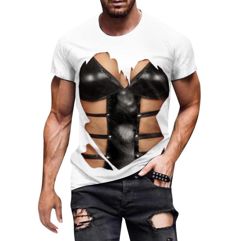 Men's Muscle T-shirt 3D Printed Bodybuilding Fitness T-shirt Top Fashionable Sports Fitness Shirt