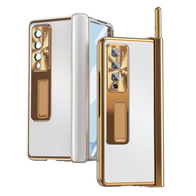 Coque en aluminium antidérapante pour Samsung Galaxy Z Fold 4 5g Fold4 Fold3 Fold 3, Film de protection en verre, porte-stylo S