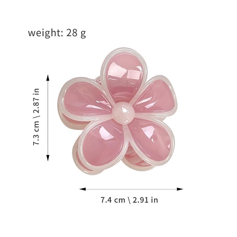 Jelly Color Acrylic Plumeria Hair Clip for Woman Fashion Back of The Head Shark Clip Cute Girl Ponytail Hair Clamp Hair Accessor