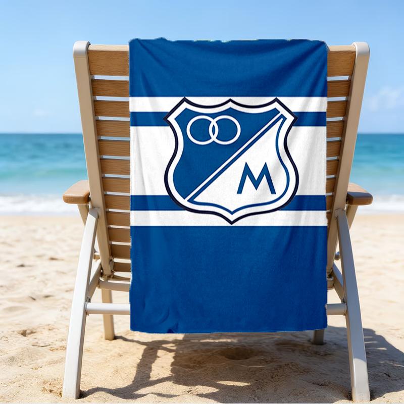 Blue White Crest Pattern Beach Towel - Soft, Absorbent Microfiber, Lightweight, Ideal for The Beach, Parties, Travel, Camping fan gifts