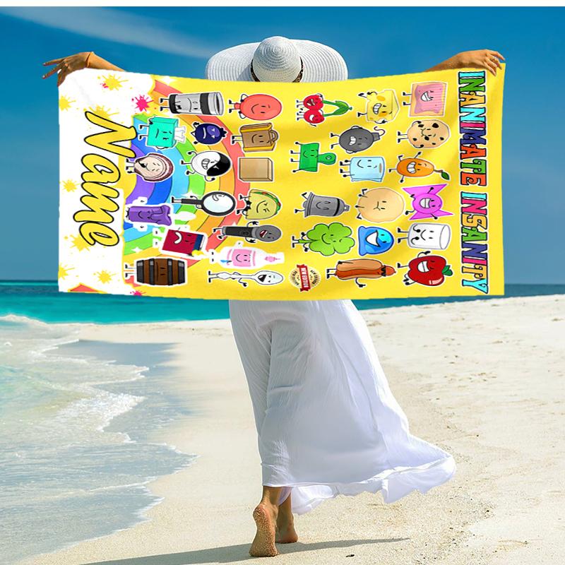 Personalized customized proof beach towel with nanimate Insanity pattern - soft, absorbent,quick-drying,perfect swimming,camping&bathing