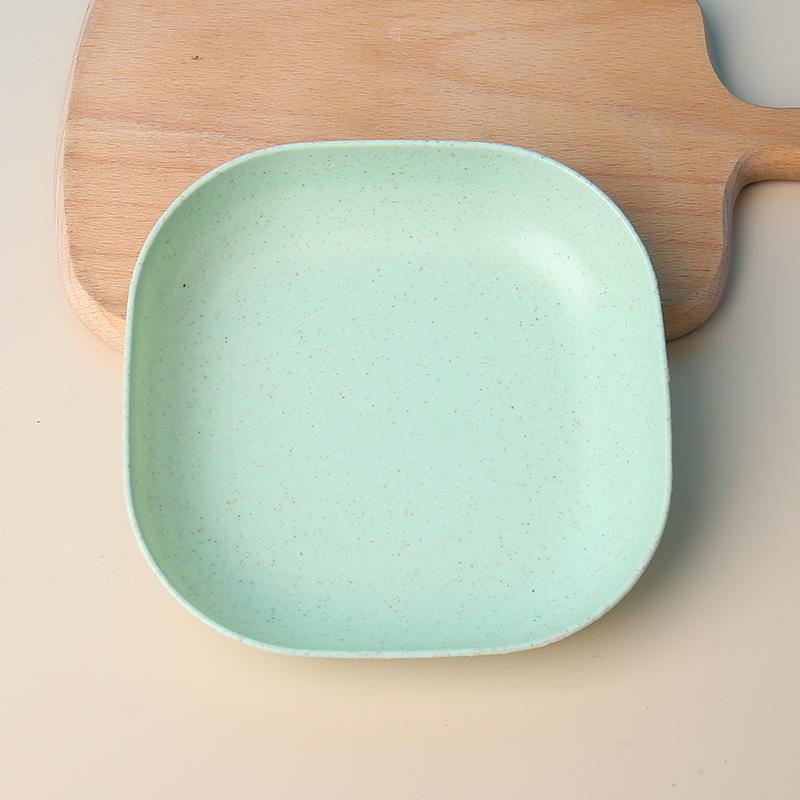 Wheat Straw Tableware Spit Bone Dish Household Plastic Dessert Dishes Dining Garbage Dish Sauce Dish Small Square Plate