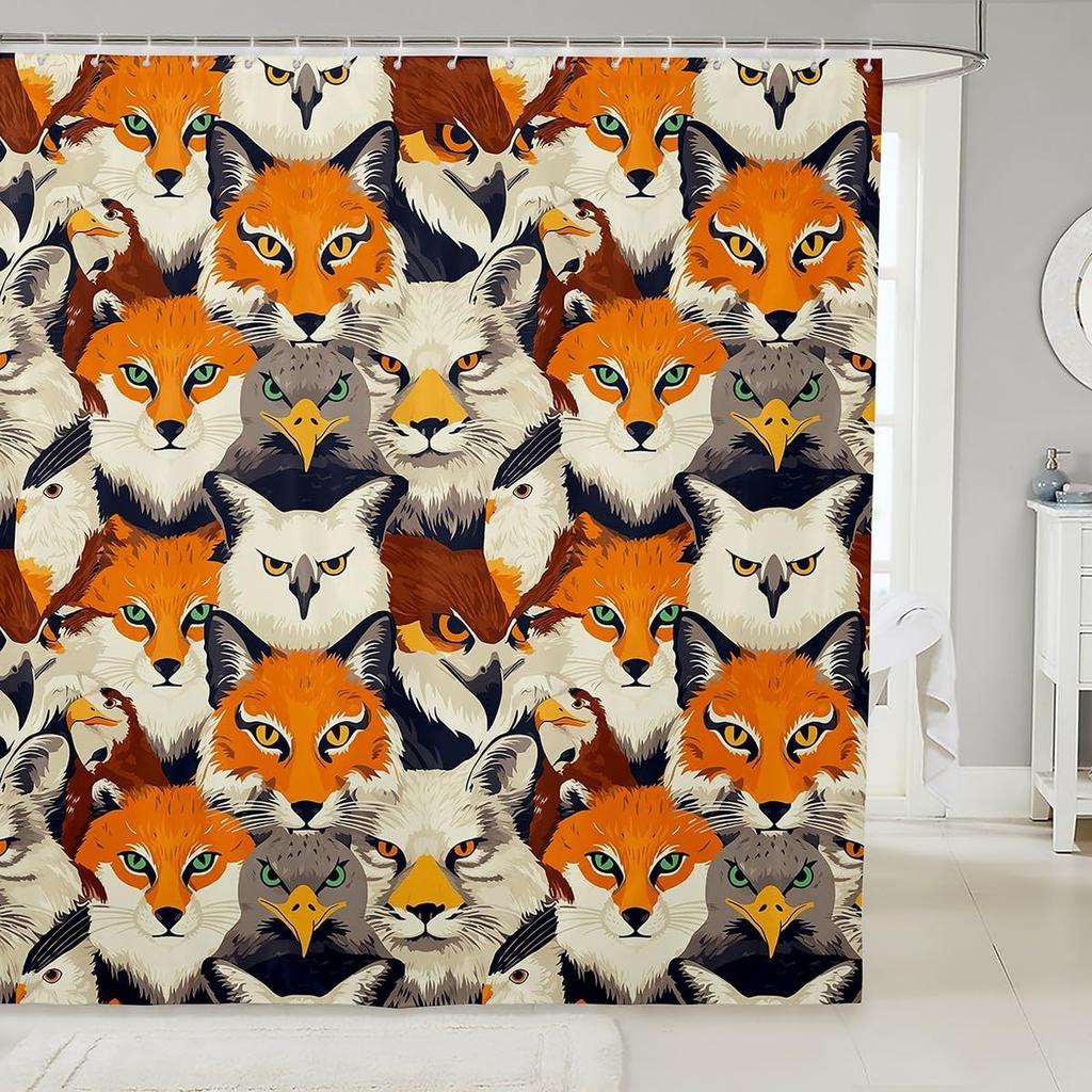 Funny Swimming Dog Fabric Shower Curtain Cute Pet Shower Curtain for Kids Ocean Theme Bathroom Waterproof Accessories with