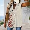 Women Plus Size Cap Sleeve Button Front Tunic Dress Pink Crystal Diamond Heart Print Curved Hem Casual Shirt Blouse