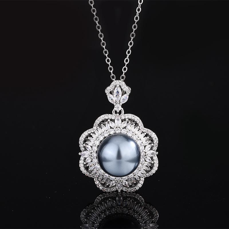 Jewelry Copper Bottom Pearl Plated Vintage Flower Set 14Mm