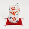 Fukubeya Kutani Ware with and plum blossom with red Traditional lucky right paw for good fortune and interior decoration and Maneki-neko (beckoning