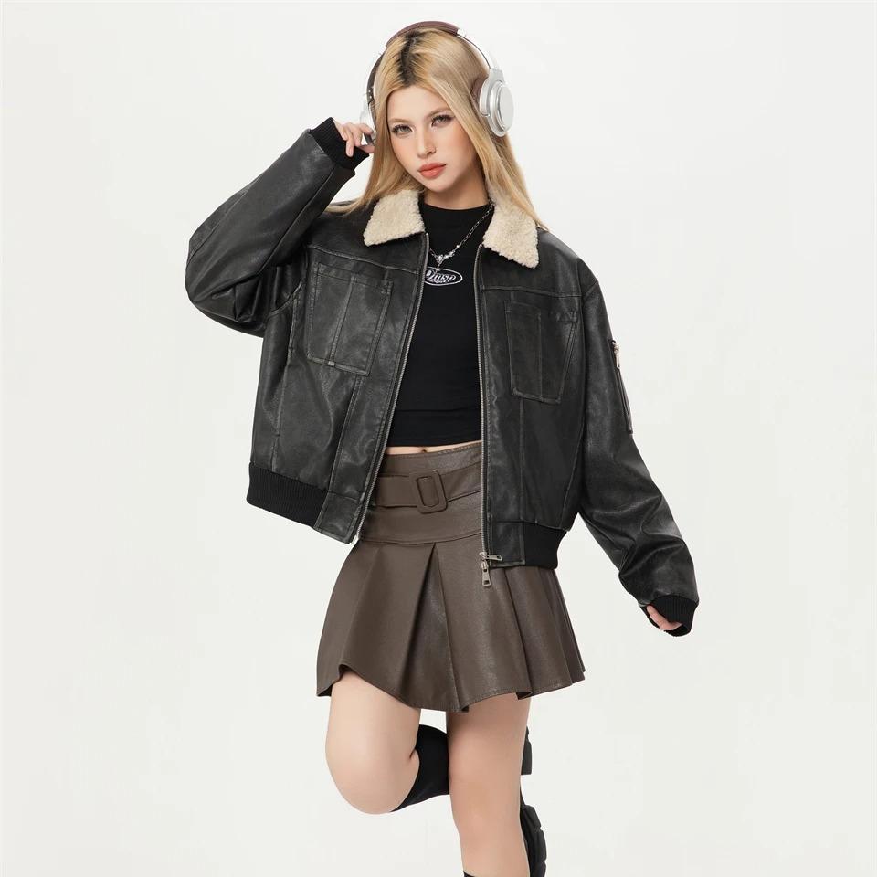 VAYLA Winter Coats Woman New In Outerwears Jackets for Women Offers Female Outer Faux Fur Coat Women's Motorcycle Leather Jacket
