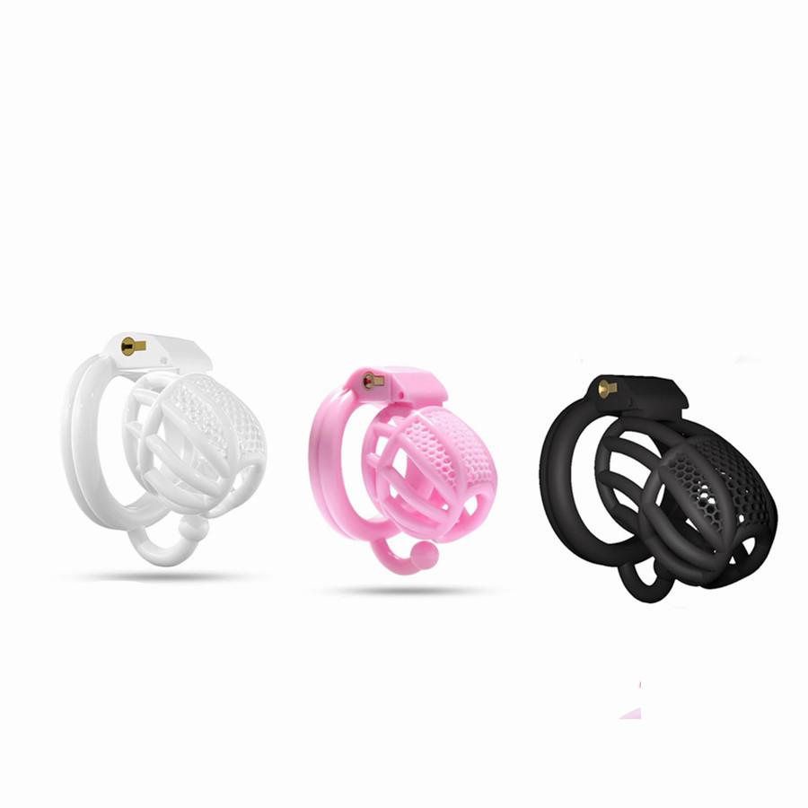 With Hook Male Chastity Cage Penis Device CBT Slave Gay with 4 Size Arc Penis Rings,Men Cuckold Lockdown Cage Restraint