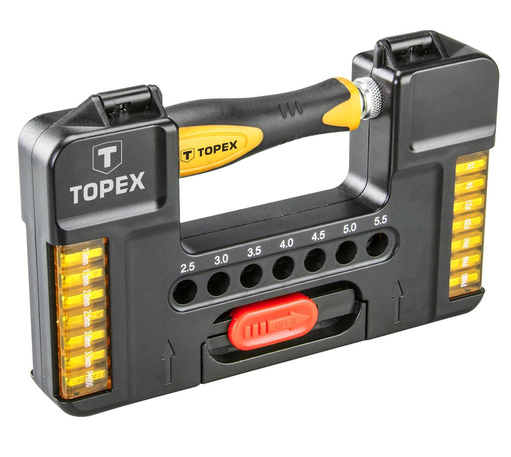 Precision screwdriver bits with holder, 37 pcs.