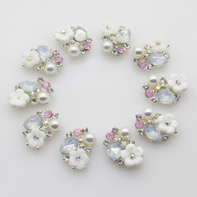 LKERAN 10pcs New DIY Decoration Buttons Metal Button Wedding Dress Accessories for 18 * 12mm