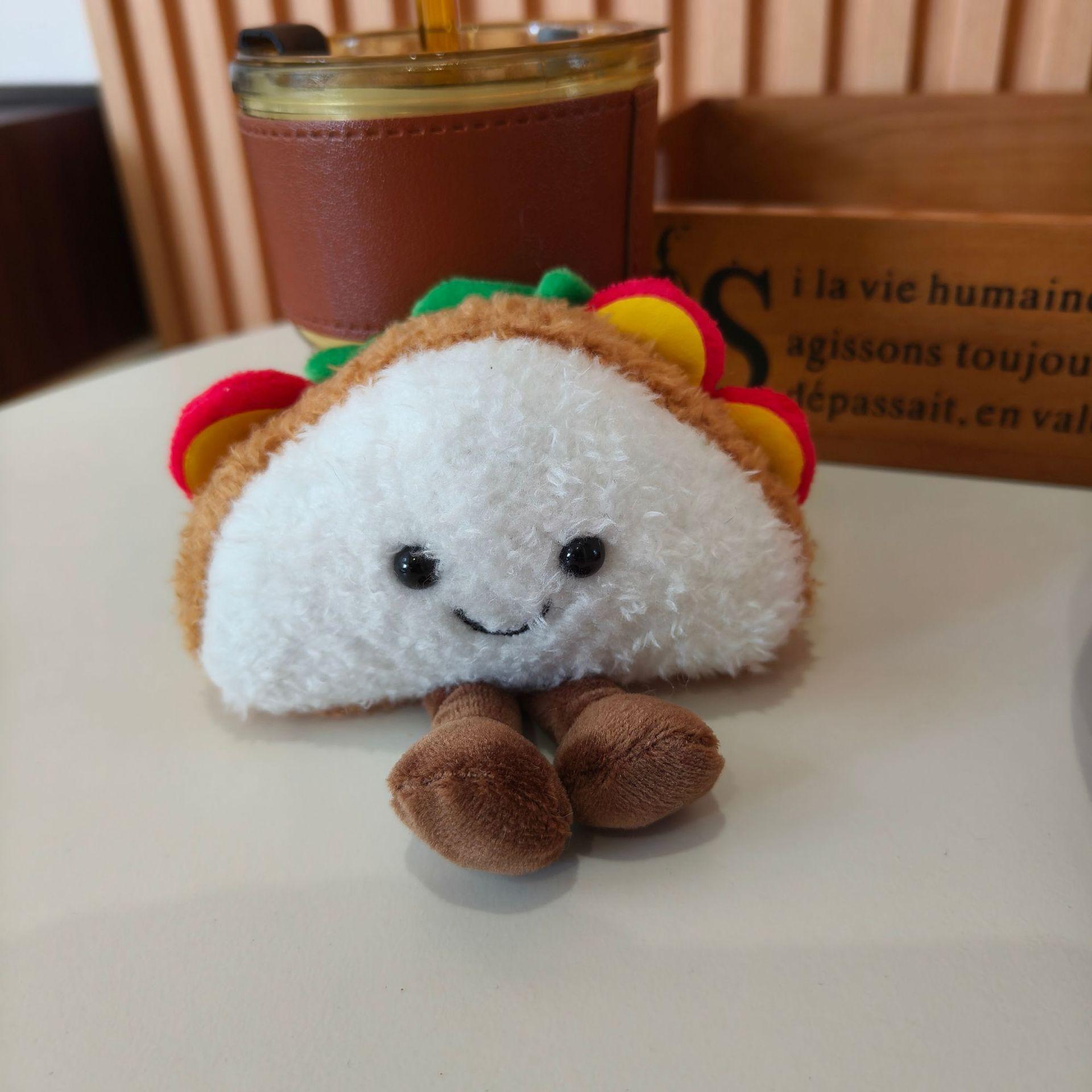 

Cute New Cartoon Bread Stick Croissant Doll Bag Pendant Plush Doll Keychain Girl Heart Gift 7-12