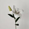 20inch Artificial Lily Flower Fake Real Touch Lily with 2 Heads Blooms 2 Buds for Home Office Decor Wedding Party Spring Table