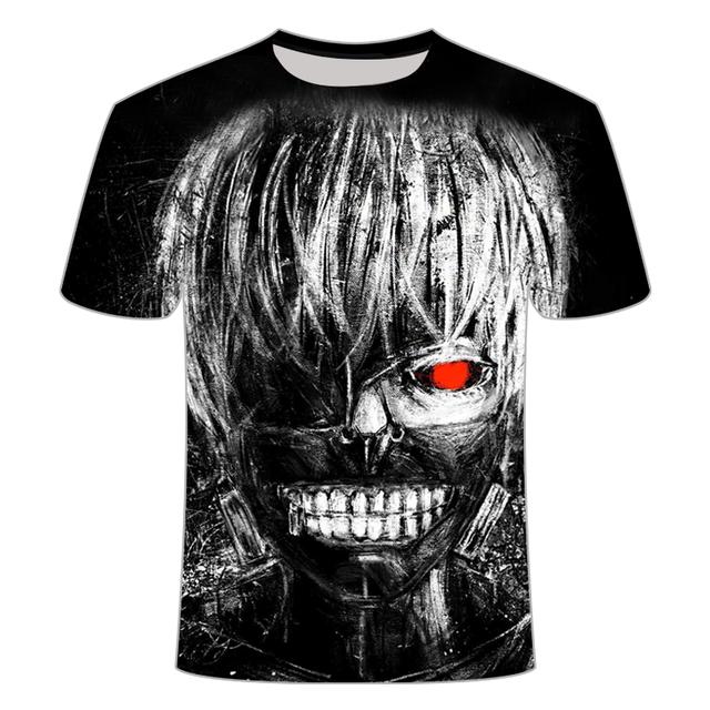 Anime tričko pro děti Hip Hop Tokyo Ghoul Styl 3D tisku Móda Trička s krátkým rukávem Letní topy Dětské triko Oblečení Streetwear