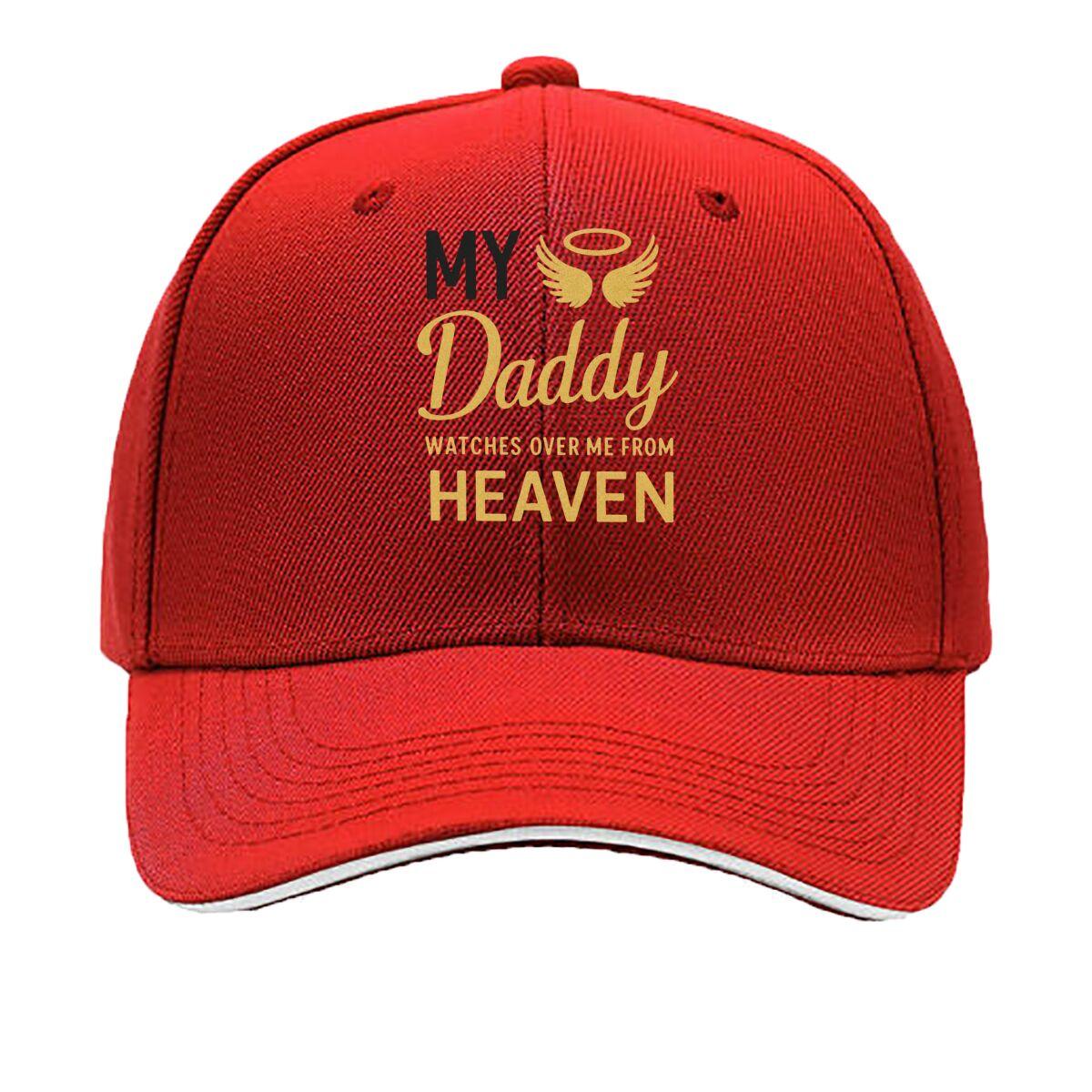 My Daddy Watches Over Me From Heaven Angel Wings Sandwich Baseball Cap Unisex Women Sun Cap Outdoor Workouts Hat One Size