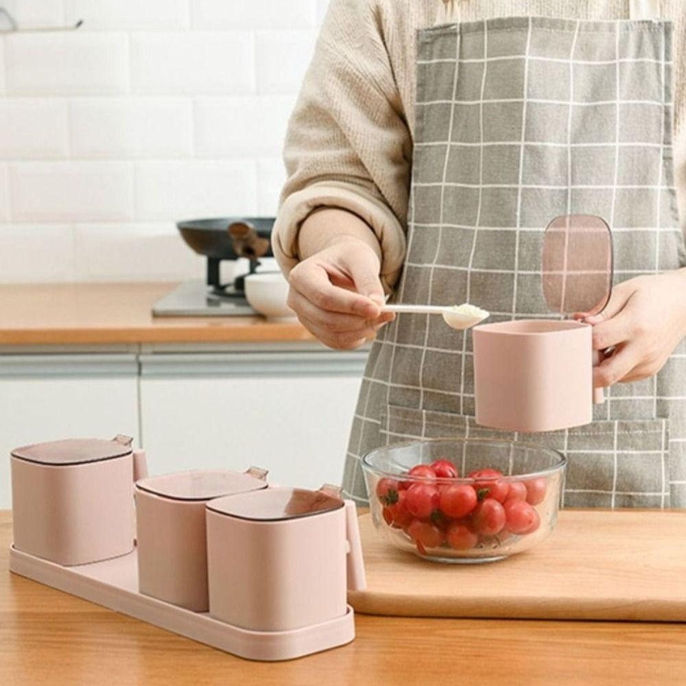 Organizador de Condimentos Antideslizante Contenedor de Especias Hermético Herramientas para Especias Caja de Especias Cocina