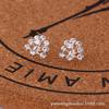 Flower Zircon Earrings, Pearl Studs, Ladies' Heart-shaped Geometric Set with Zirconia Gemstone Accessories Earrings