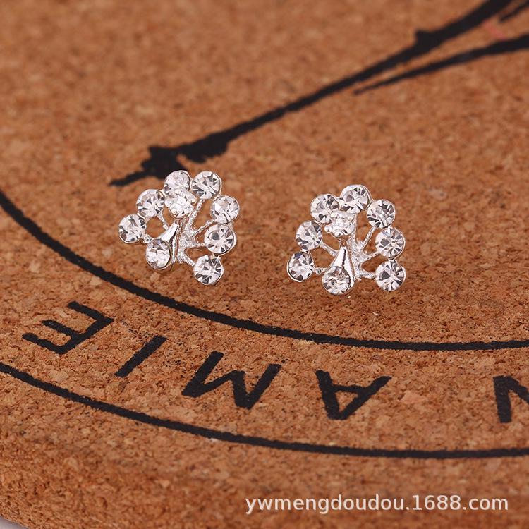 Flower Zircon Earrings, Pearl Studs, Ladies' Heart-shaped Geometric Set with Zirconia Gemstone Accessories Earrings