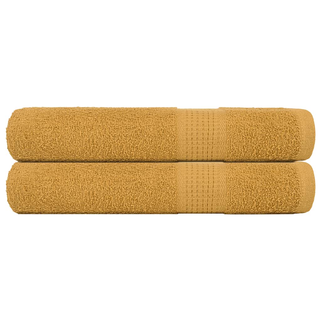 Vidaxl Ręczniki Do Sauny 2 Szt. Złoty 80X200 Cm 360 Gsm 100% Bawełna