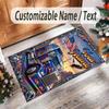 Truck Theme Crystal Velvet Rug Personalized Custom Name Text Soft Floor Mat Home Decor