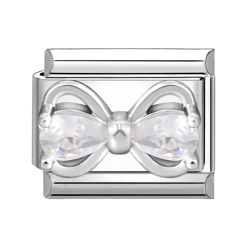 Zircon Pearl Heart Bow Candy Flower Butterfly Italian Charm Links Fit 9mm Stainless Steel Bracelet Personalized DIY Making Gifts