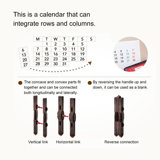 Yousheng Timeblocks Połączony Stempel Kalendarzowy Wielokrotnego Użytku Skonsolidowany Stempel Numerowy DIY Bloki Czasowe Konfigurowalne Buduj Miesiące Tygodnie Listy do Tworzenia Kart
