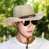 Spring and Summer Sun Hat Western Cowboy Straw Hat Outdoor Beach Hat Sunscreen Sun Hat Big Brim Summer