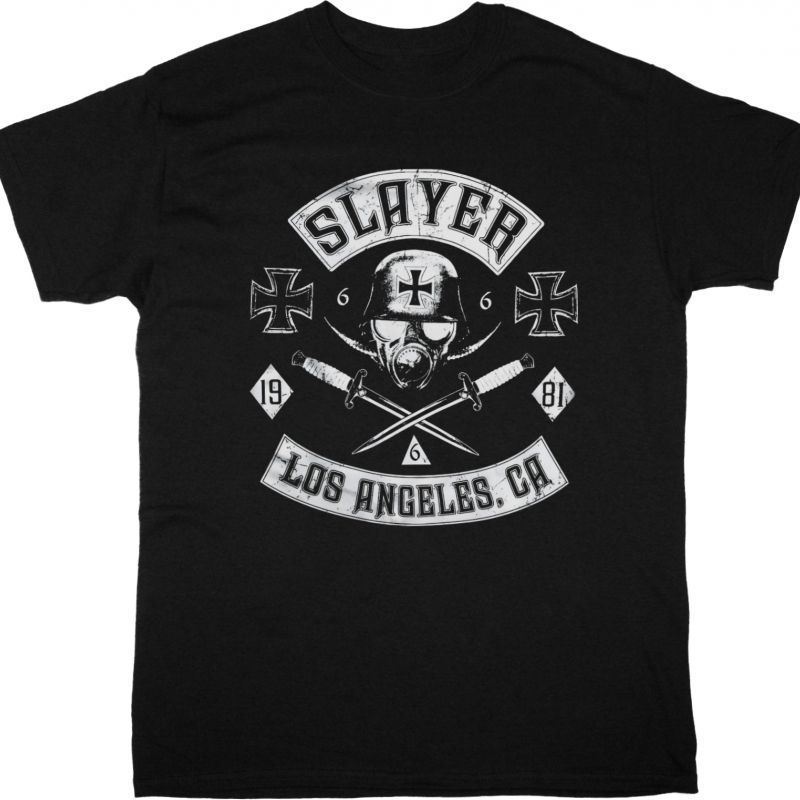 SLAYER LOS ANGELES CA NEW BLACK T-SHIRT Heavy Metal Rock Punk T Shirts Gothic Vintage Streetwear Casual Loose T Shirts Print Oversized Tee Unisex L