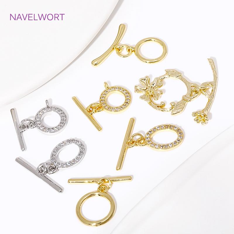 Multi Styles Bracelet Connector Clasps 18K Gold Plated Round/Oval OT Clasps,Toggle Clasp For Jewelry Making,DIY Findings