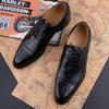 Fashion New Printing Luxury Formal Men's Shoe Genuine Leather Evening Party Office Classic Model Oxford Lace Up Formal Office Dress Shoe
