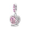 Cute Pink Rose Cherry Blossom Crown Charm Pendant Bead DIY Bracelet Jewelry Accessory