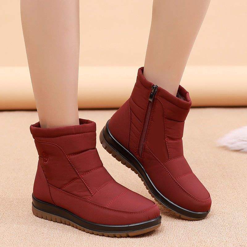 Snow Boots Women's Winter 2025 New Fashion Short Boots Thickened Cotton Shoes Short Boots Velvet Flat Bottom Mother Cotton Shoes