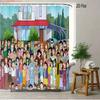 Crayon Shin-Chan The Movie Super Power Battle 2D Print Waterproof Shower Curtain, Yellow Bathroom Decor With Hooks