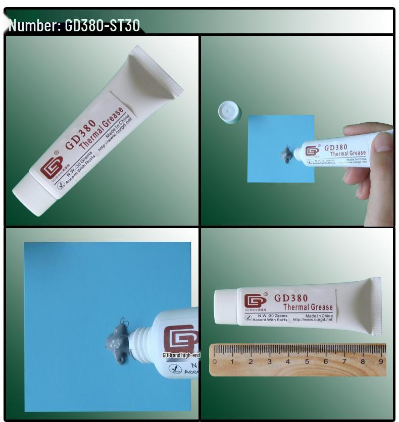 GD100 High Conductivity Thermal Paste CPU/LED Heatsink, Silicone, 20/30g Tube