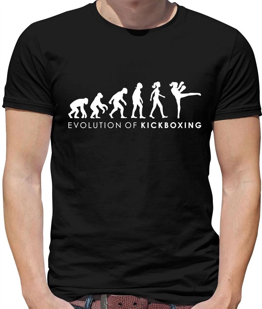 Evolution Of Woman Kickboxing Mens T-Shirt - Boxing - Taekwondo - Karate - MMA