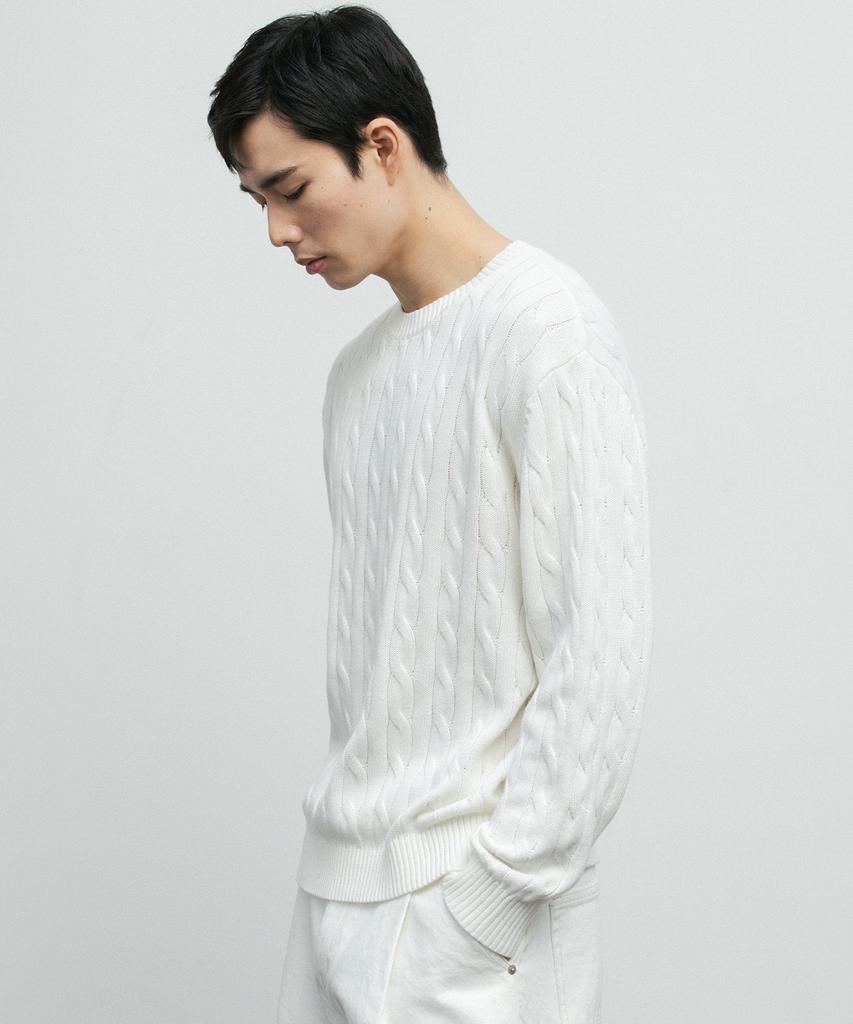 BLANKROOM Cable Knit_White