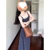 Fake two-piece contrasting floral suspender skirt women's summer design sense slim A-shaped skirt big swing dress