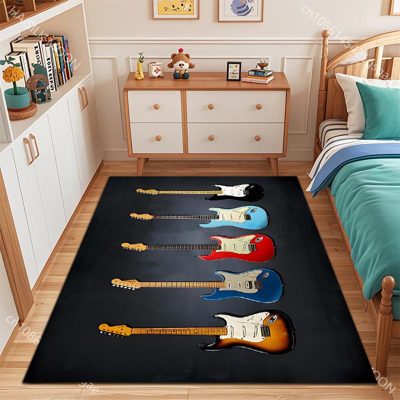 6 Styles Rock Guitar Pattern Carpet for Living Room Bedroom Sofa Home Decor Non-slip Floor Mat Large Size Holiday Gift