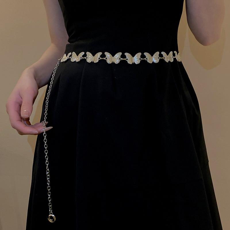 Ethnic Style Wax Rope Wood Bead Acrylic Woven Oval Waist Chain Temperament Belt Versatile Waist Jewelry