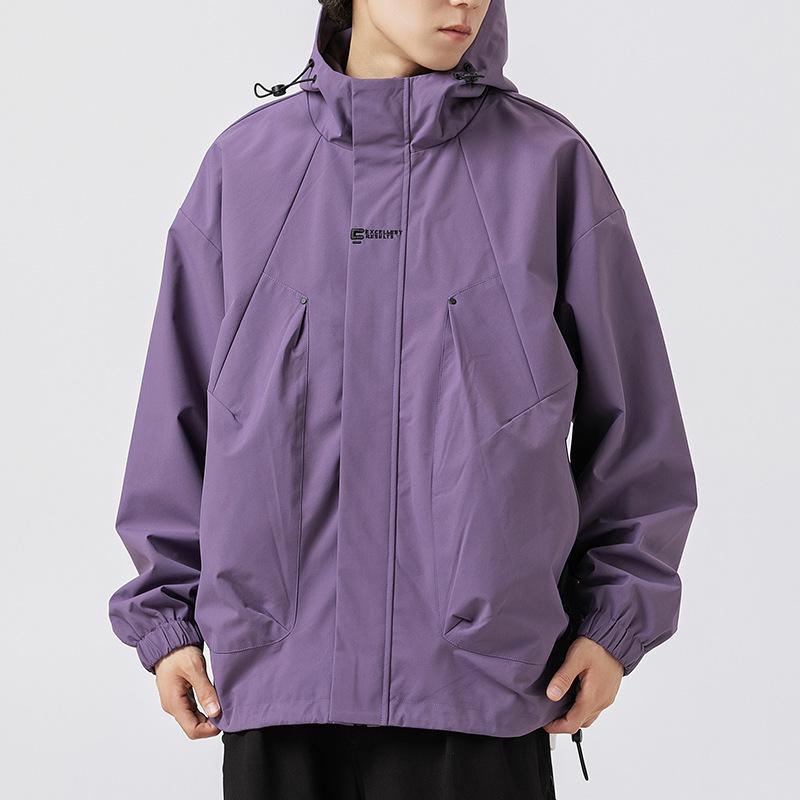 Giacca Assault da Uomo per Sport Outdoor Casual Monocolore, Nuovo Brand di Tendenza Lavoro Ampia, Giacca a Vento Funzionale