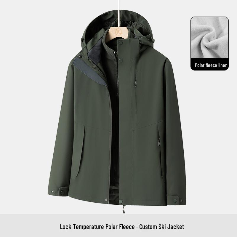 Women's Custom Embroidered Autumn-Winter 3-in-1 Mountaineering Jacket Work Uniform