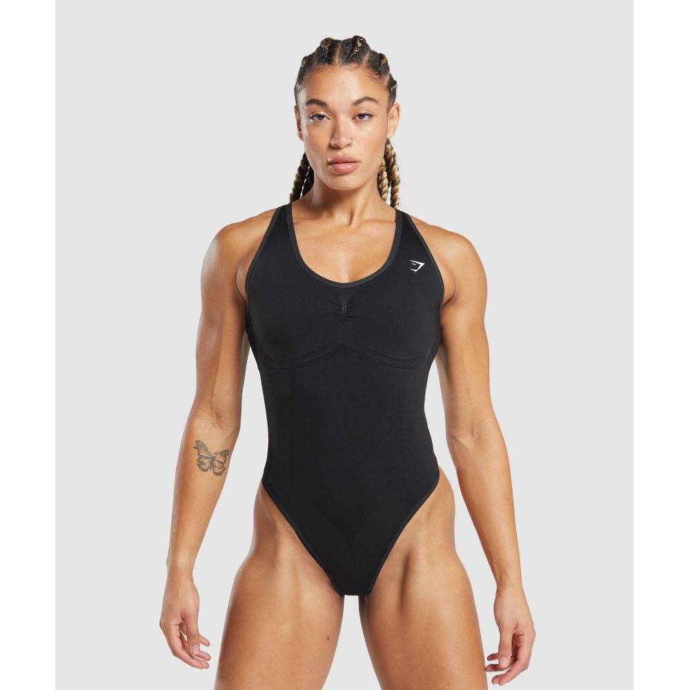 

GYMSHARK Lift Contour Бесшовное боди Черный Черный Марл B7A1B BCG7 XXS