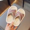 Shine Slippers Kids Toddler Girl Shoes Chic Open-toe Versatile Soft Open-toe PU Children Fashion Casual Shoes Breatheable Simple