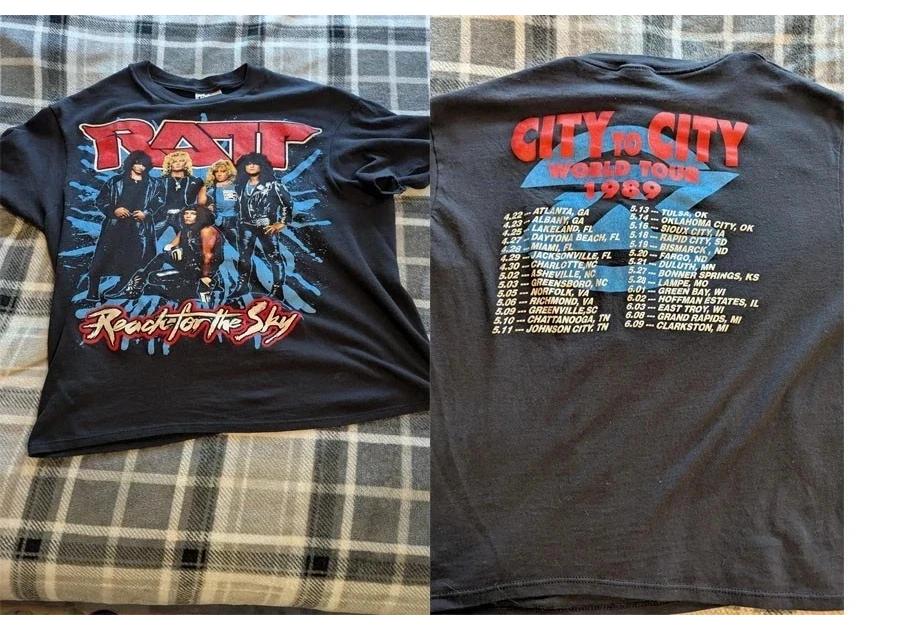 Ratt Tour 1989 Tshirt Rare Design 2 Side Black Unisex Shirt Reprint Unisex T-Shirt