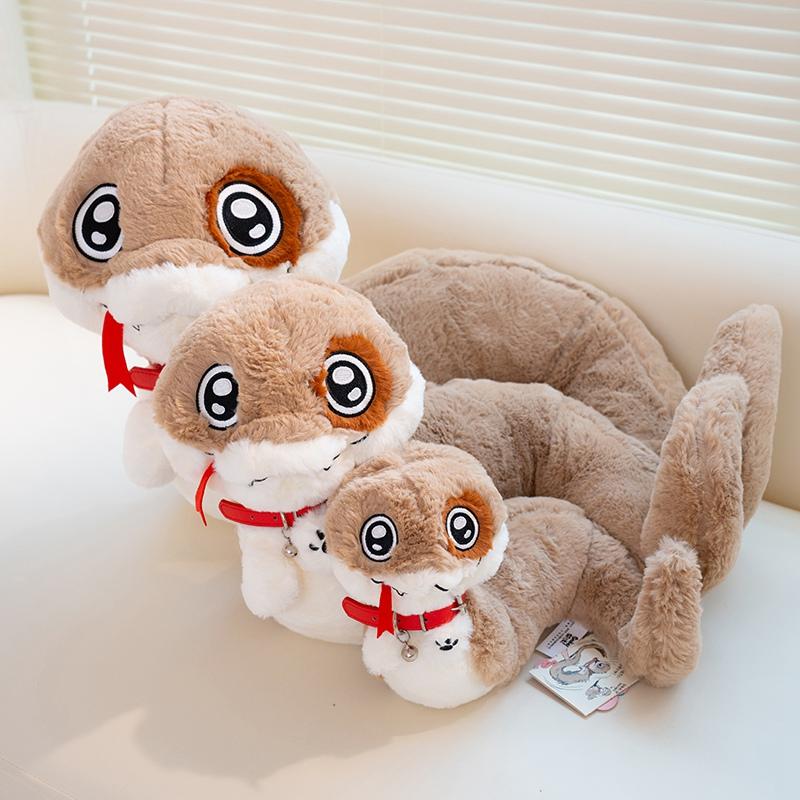 Cartoon Creative Cute Puppy Snake Plush Doll Pillow High Quality Authentic Love Yellow Hat Snake Plush Toy Home Decoration