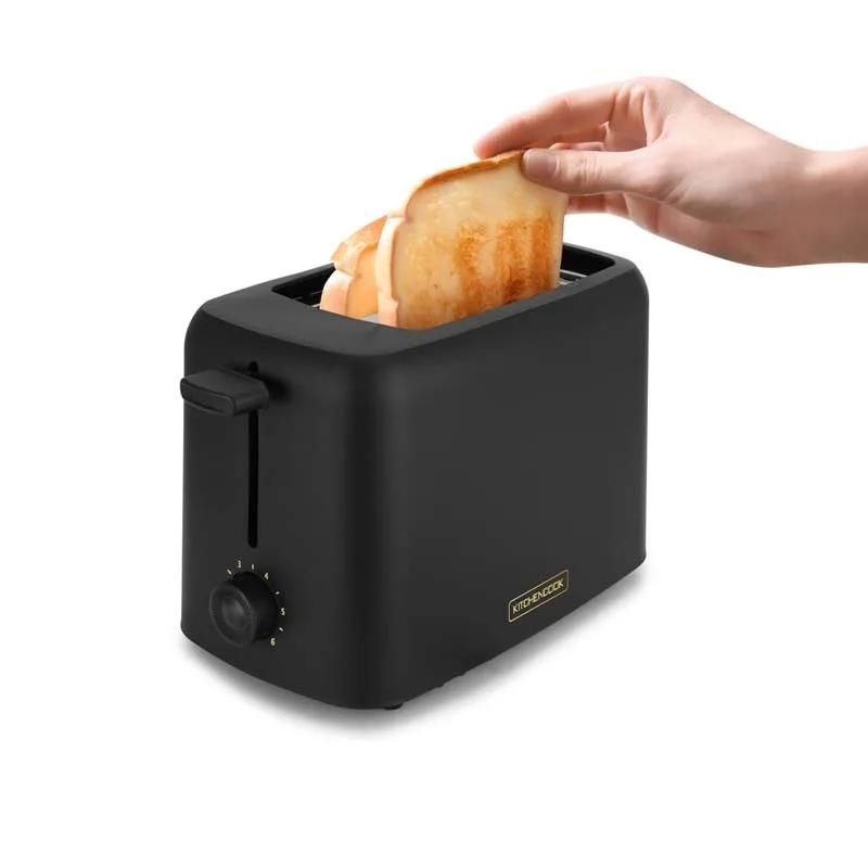 Kitchencook - Matt_toast - Noir Mat - Grille-pain 2 Larges Fentes - 6 Niveaux - 650 W