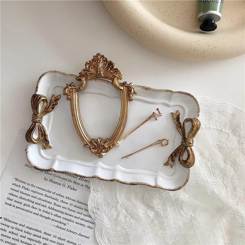 Piece Bow Tray Fruit Dessert Resin Tray Cake Jewelry Storage Tray Party Decoration Tableware Candy Tray Organizer Tools
