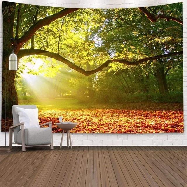 Wandteppich für Zuhause, Wanddekoration, Waldlandschaft, Landschaftsmuster, Hängetuch, Büro, Wohnzimmer