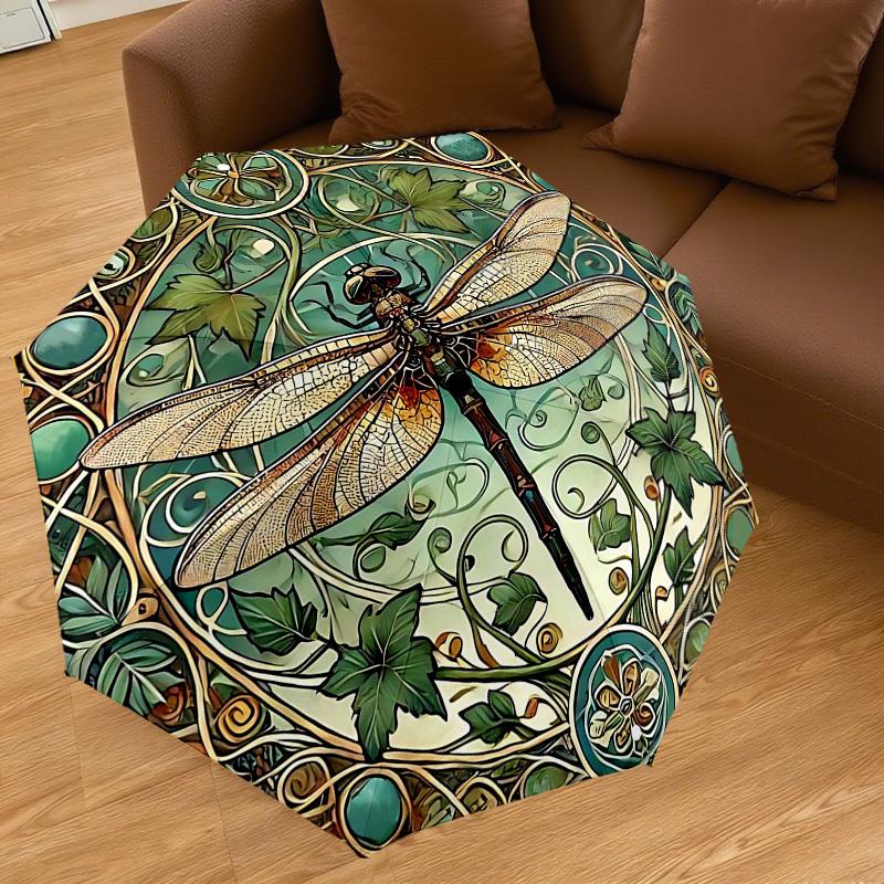 1PC Dragonfly pattern Automatic Open/Close Umbrella with Windproof, 8-Rib Sturdy Canopy, Durable Ribs, Fashionable Design, Outdoor Accessory, Fun Prin
